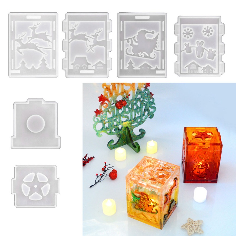 SiyCetakan Resin Epoksi Bentuk Lentera Natal Bahan Silikon Untuk Kerajinan Tangan Diy