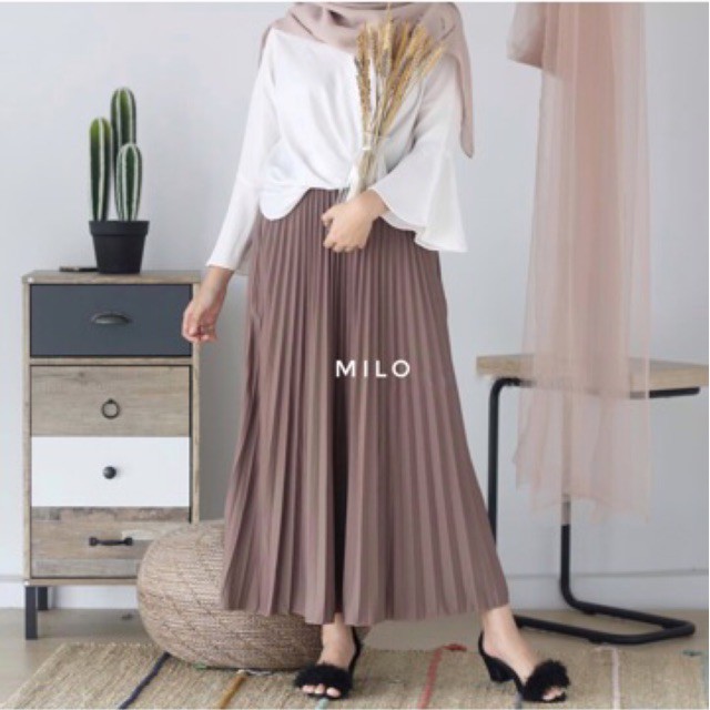 Rok Plisket Full karet Pinggang Shopee Indonesia