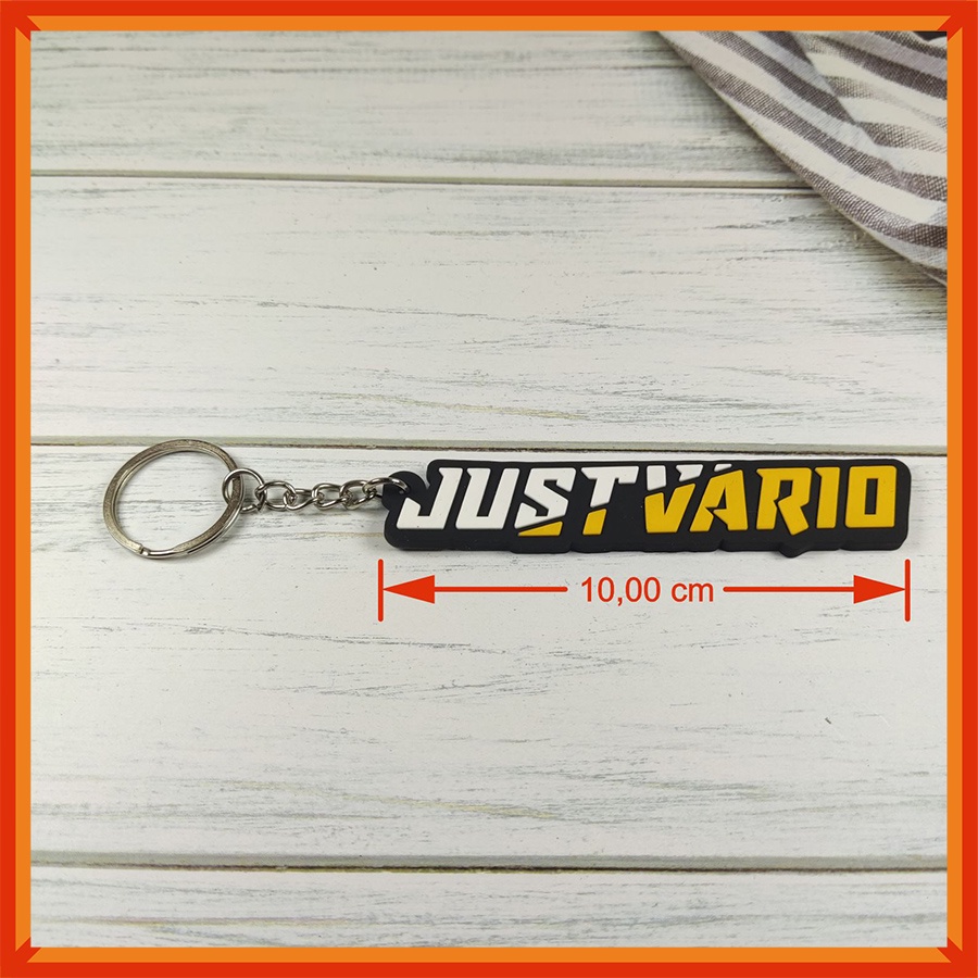 [BAYAR DITEMPAT] Gantungan Kunci karet Unik Motif VARIO  | Rubber keychain HONDA VARIO | bandul Kunci Premium | VARIO LAMA TECHNO 125 150-Putih - Kuning
