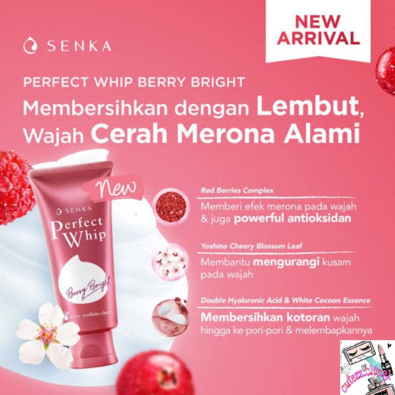 ☃️Cutezz_Ching1☃️Senka Perfect Whip Berry Bright 100g/50g