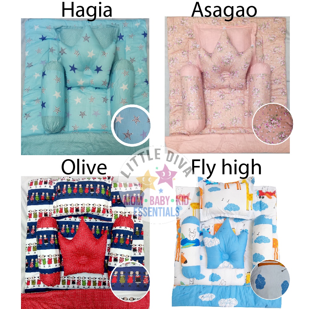 Bedcover Bayi KATUN JEPANG Sarung Lepas Selimut Bantal Crown Mahkota Guling Alas Tidur b3 akachan jp Bedset Bedcover Halus Lembut Eksklusif Kado Bayi Lahir Lahiran Newborn Bagus