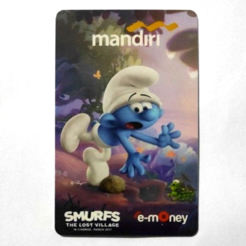 Mandiri eMONEY SMURF THE LOST VILLAGE ORI /Like eTOLL Tapcash Flazz or Brizzi