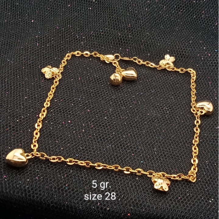 Gelang kaki Emas 17K - 5 gr Kadar 750 - 652