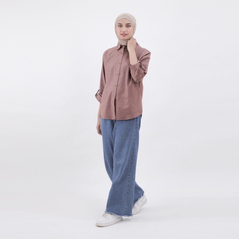 (MGA) KEMEJA OVERSIZE RERINTA BLOUSE ATASAN WANITA SHIRT