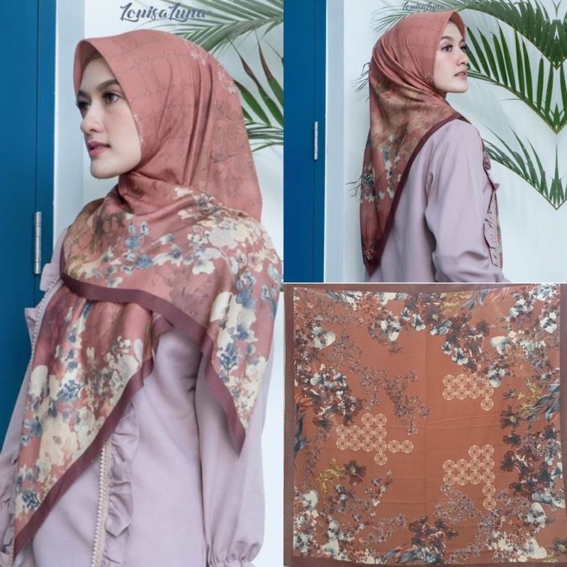 SEGIEMPAT VOALDENAY KW PREMIUM / HIJAB JILBAB SQUARE VOAL MOTIF LASER CUT-Motif 16