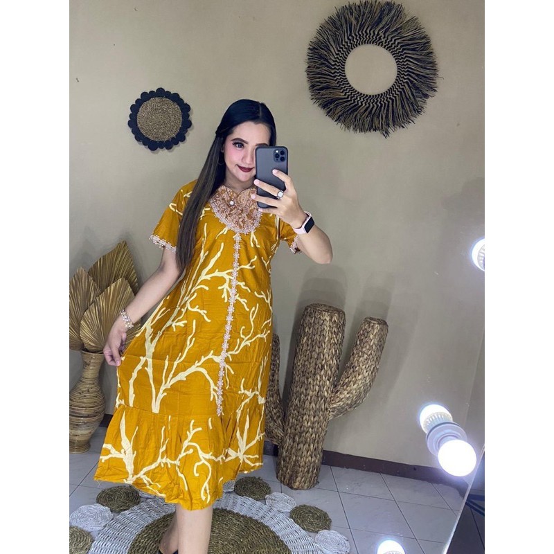 DASTER ARAB BRUKAT AKAR MELATI | RAYON SUPER GRADE A | RESLETING DEPAN BUSUI | RENDA Milo ORI-DASTER KUNING