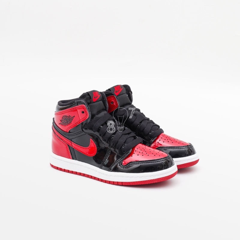 Air Jordan 1 High Patent Bred Kids