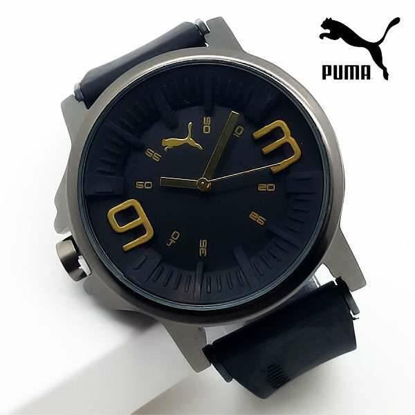 Jam Tangan Puma Ultrasize P02 Rubber Black List Gold