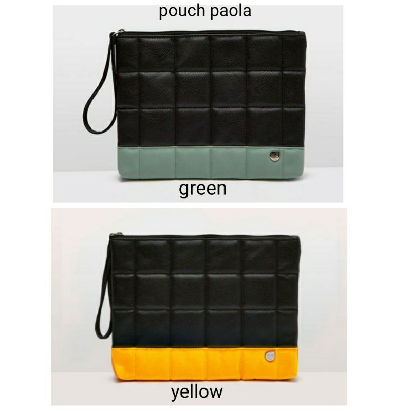 POUCH PAOLA : GREEN / YELLOW BY SOPHIE OFFICIAL PROMO ORIGINAL POUCH CLUTCH WANITA BRUNBRUN