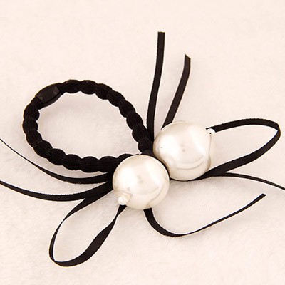 LRC Ikat Rambut Promise Pearl Decorated Bowknot Shape Design Alloy Hair Band Hair Hoop