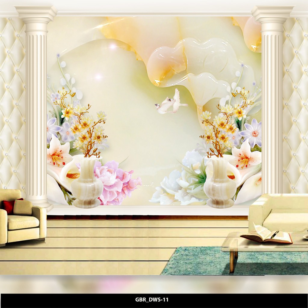 WALLPAPER 3D WALLPAPER CUSTOM WALLPAPER DINDING FLOWER