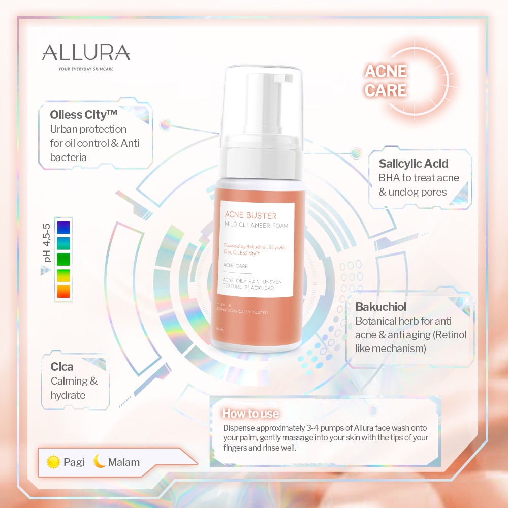 Allura Acne Buster Mild Cleanser Foam 100 ml