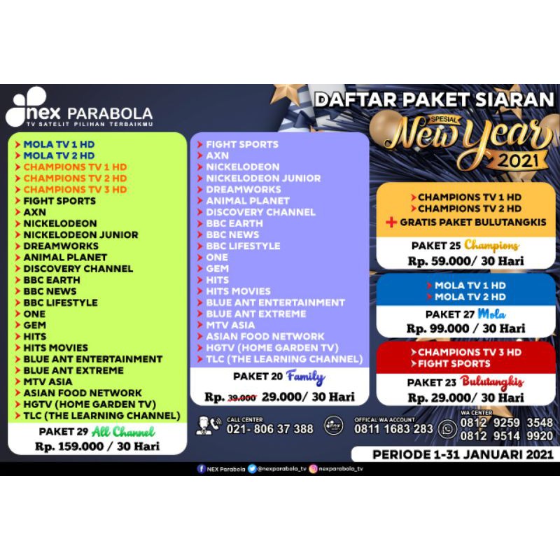 Paket mola Nex parabola