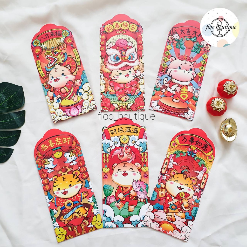 

ANGPAO IMLEK CNY 2022 - ANGPAO MACAN 1 PACK ISI 6PCS AMPLOP UANG ANGPAO TEBAL