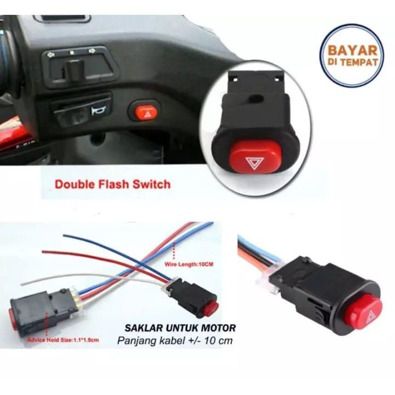 TOMBOL SAKLAR HAZARD SEIN SEN SWITCH HAZARD MOTOR UNIVERSAL CUCI GUDANG