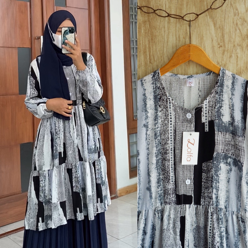 TUNIK RAYON MOTIF by ZALFA OUTFIT / tunik rayon / tunik motif