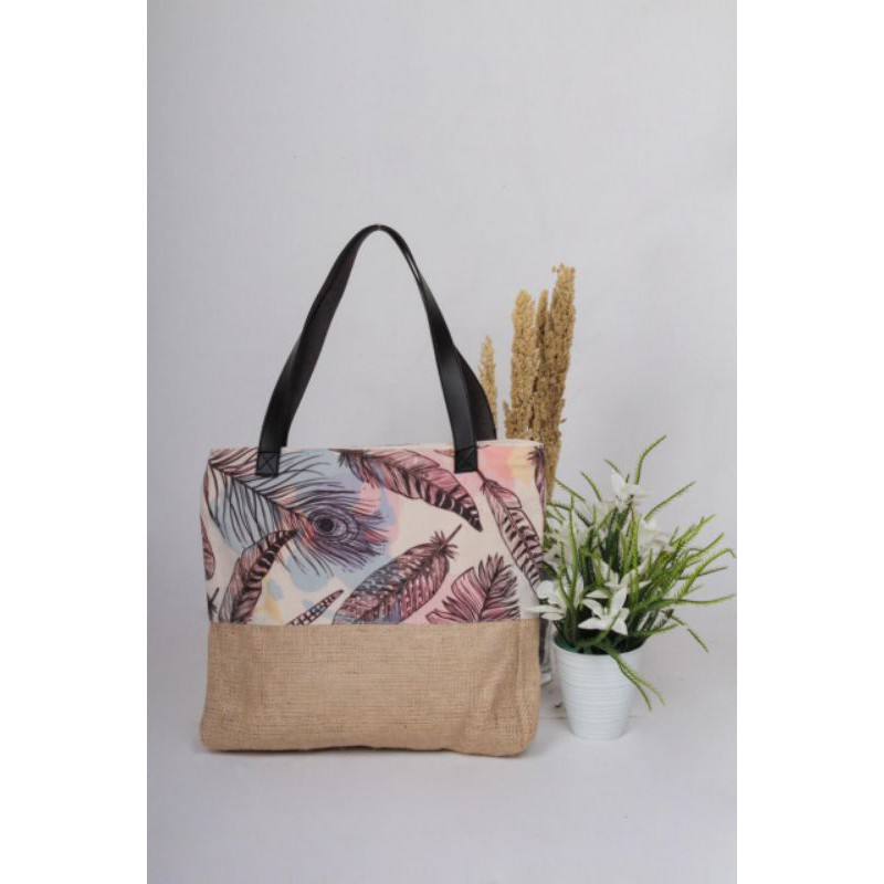 TAS TOTE GONI - TOTE BAG GONI LEAF