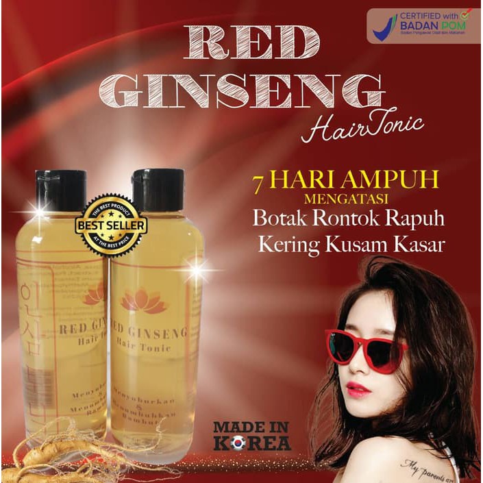 [350gr] LT- BIO HERBAL RED GINSENG HAIR TONIC / OBAT RAMBUT RONTOK / BPOM / ORI