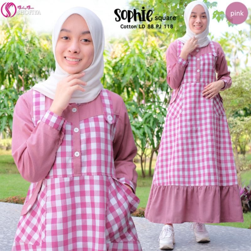 Gamis Remaja Sophie Kids Pakaian Anak Perempuan 9-12 Tahun Baju Muslim Anak Perempuan