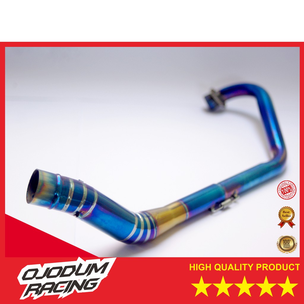 pipa leher leheran knalpot racing satria FU KARBU CARBU semi BLUE