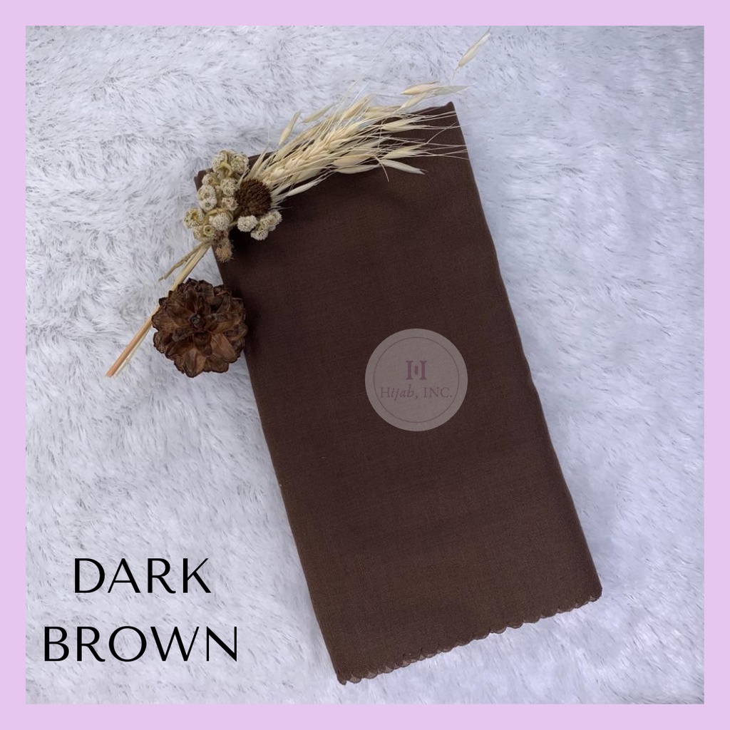 Hijabinc - Athalia Square Hijab Paris Premium Quality-Dark Brown