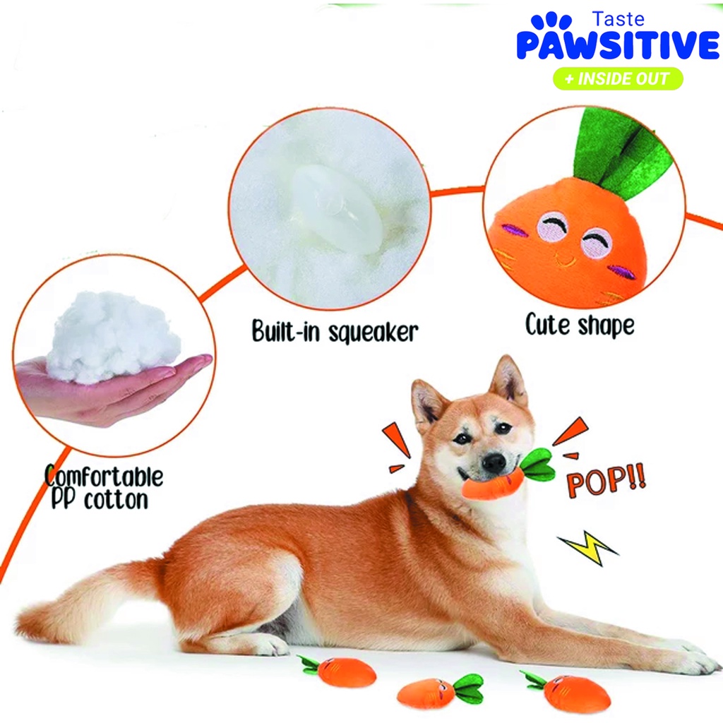 Mainan Gigit Anjing Boneka Anjing Squeaky Dog Bunyi Tastepawsitive