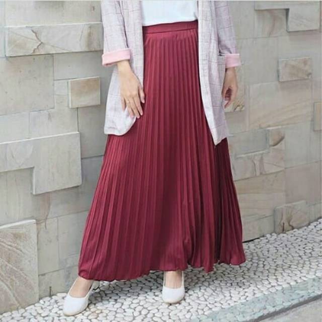 Rok Plisket Murah Hyget Super Size M fit Xxl