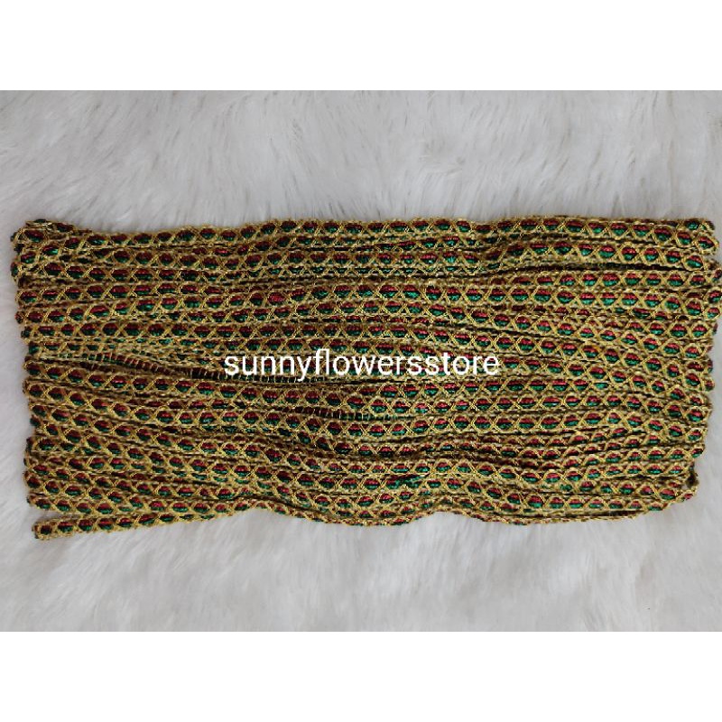 RENDA GOLD MOTIF PELANGI LEBAR 0,6 CM ISI 15 METER