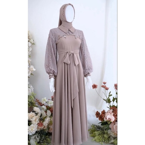 gaun pesta muslimah - gaun kondangan -terbaru - arnicca dress