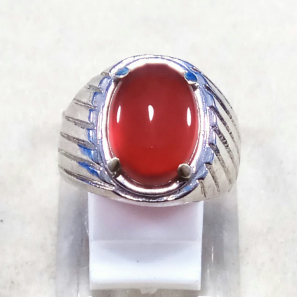 CINCIN BATU AKIK NATURAL RED CARNELIAN MINI SIZE MERAH MEWAH DAN MANTAP TERMURAH