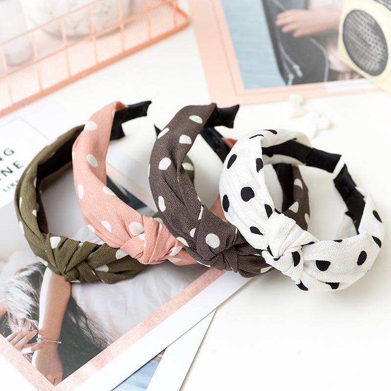 ✅COD Bando Wanita Motif Polkadot Aksesoris Rambut Bando Kain Dewasa Motif Polkadot Untuk Wanita