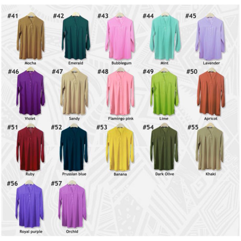 Blus Polos Abu Tua - Blouse Polos Rayon -Deep Grey - Fathin Basic - Blus Adem - SHOPIE Hijabstyle-5