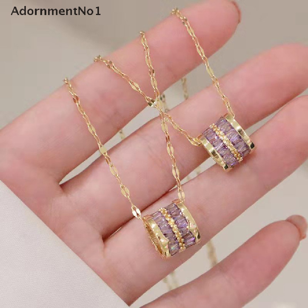 (AdornmentNo1) Kalung Rantai Dengan Liontin Kristal Keberuntungan Gaya Korea Untuk Wanita / Pesta Pernikahan