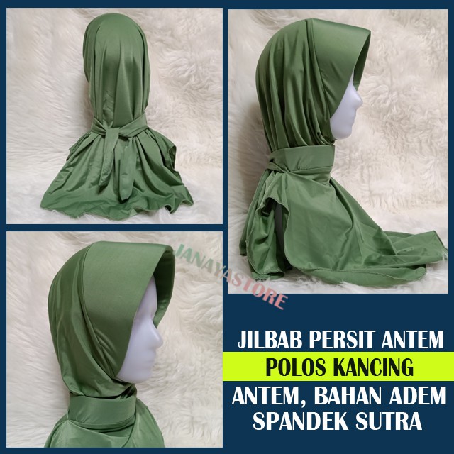 Jilbab Persit Antem Tumpuk Garis 2 Polos Jilbab PSK Persit Antem Anti Tembem