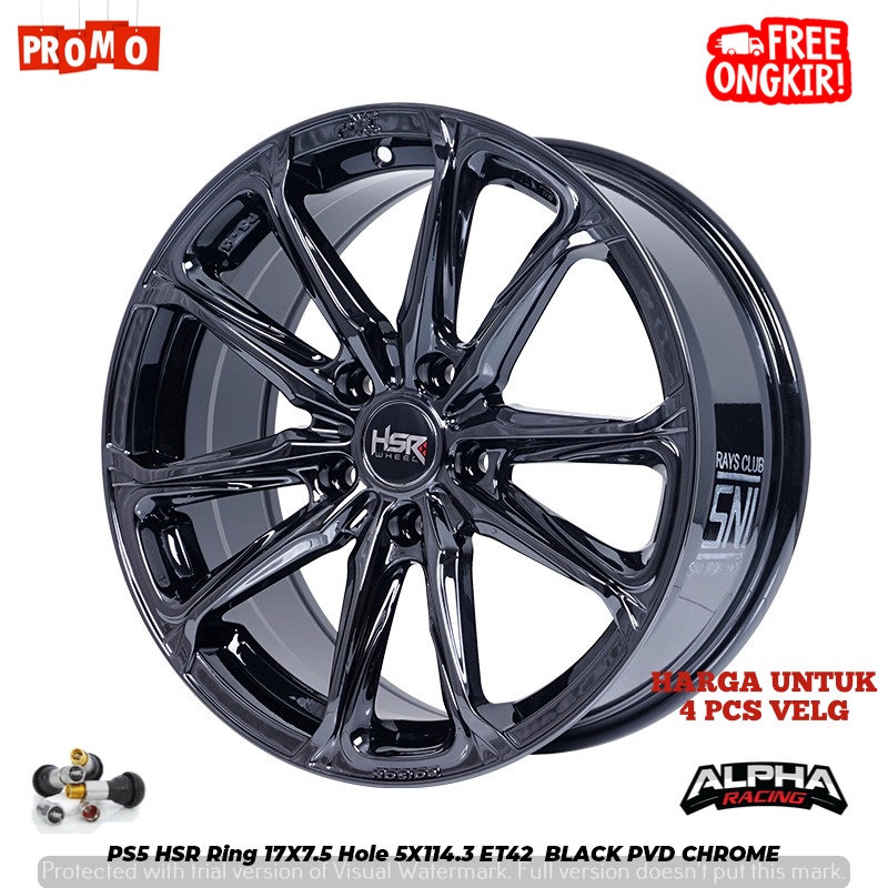 Pelek Mobil Ertiga, Innova, Xpander, Rush, Xtrail, Accord HSR Ring17 CHROME