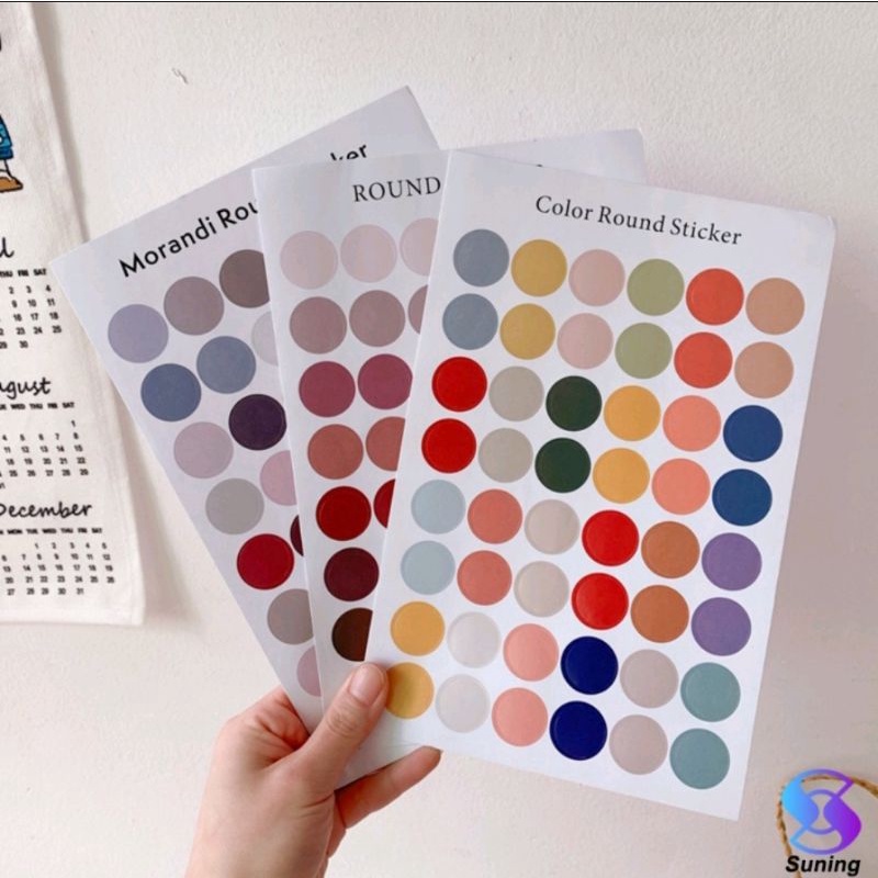 

1pc Stiker Dot warna Morandi tumblr colorful Untuk Dekorasi Jurnal / Scrapbook