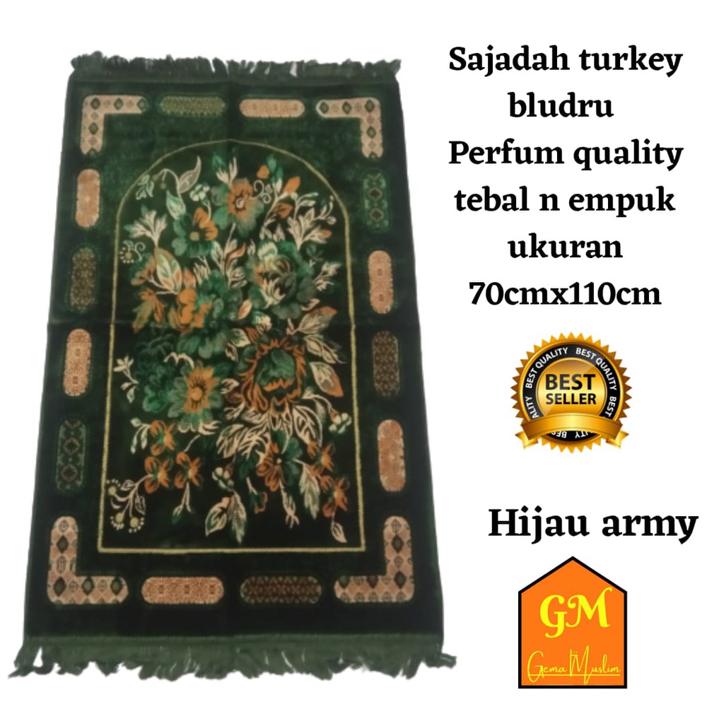 sajadah turky perfum premium hijau army