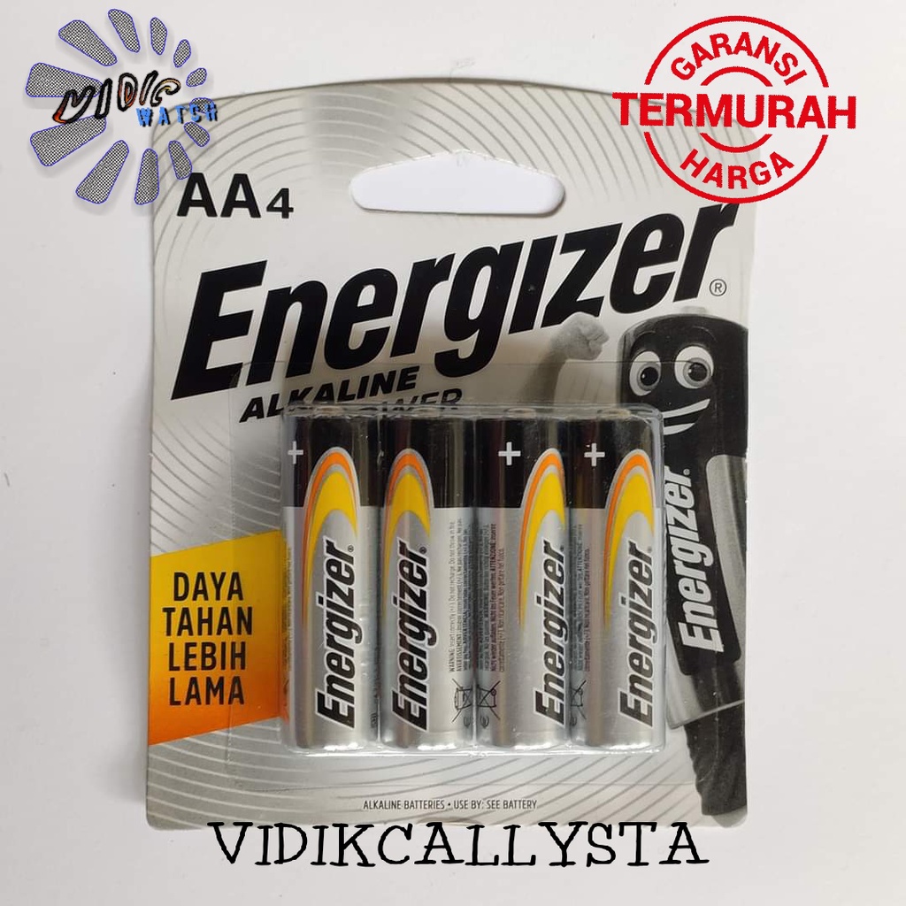 BATERAI ENERGIZER ALKALINE POWER AA AAA A3 A2 E91 LR6 / AAA A3 E92 LR03 1.5V ASLI ISI 4