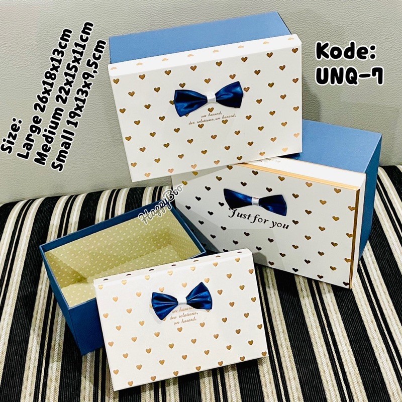 

gift box kado kotak kado hampers set 3 susun / satuan large small medium sedang besar kecil unq7 box