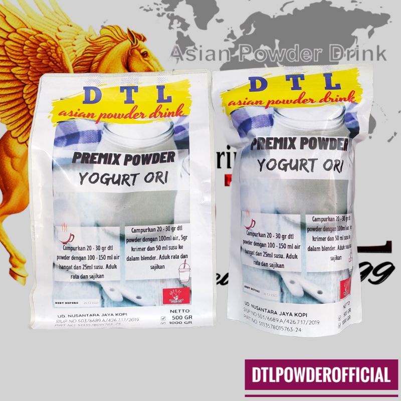 

BUBUK MINUMAN PREMIX RASA YOGURT ORI / POWDER DRINK MERK DTL