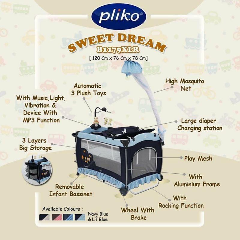 Box Bayi Pliko 1179 XLR Sweet Dream Tempat Tidur Bayi Makassar