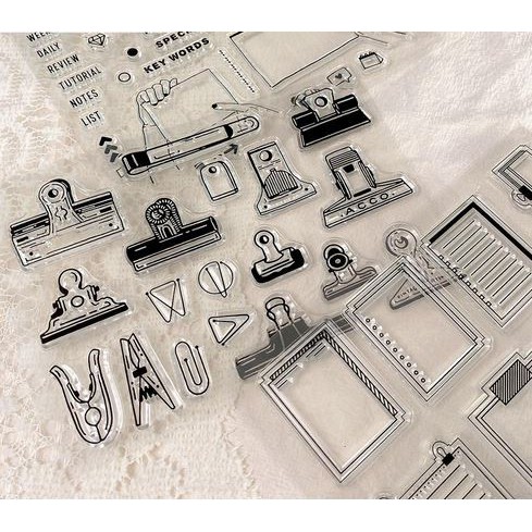 Clear Stamp (Stempel Transparan/Bening) - Clip Memo Stamp Series