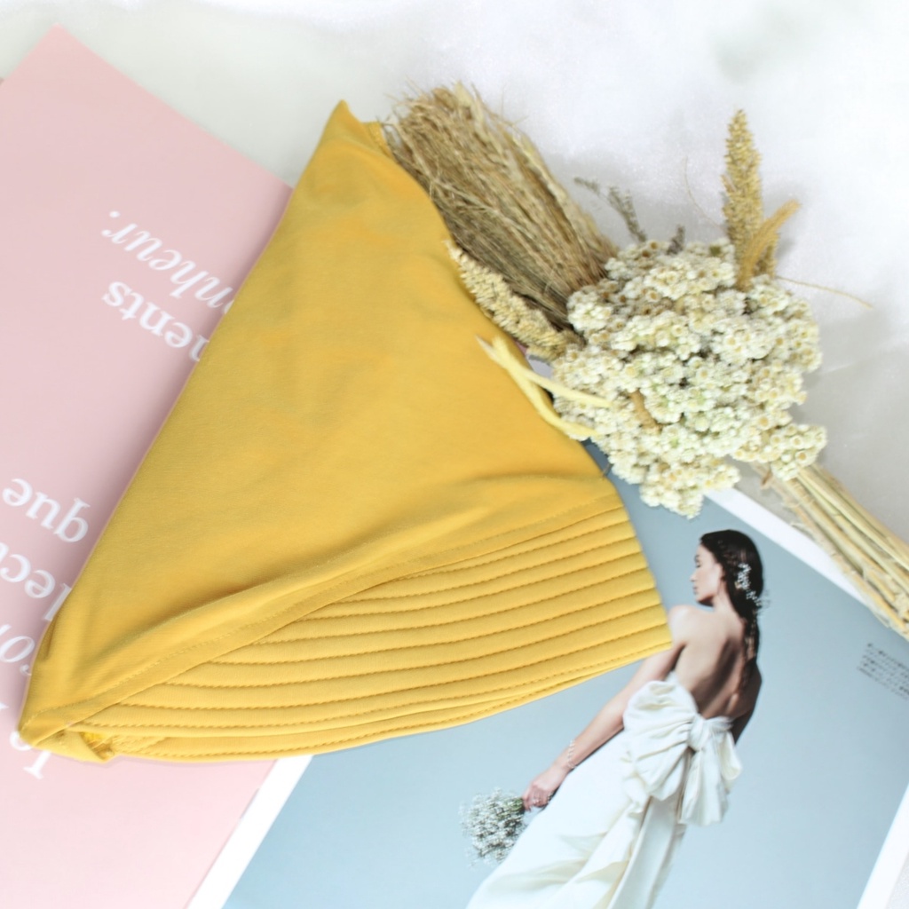 TF504 PREMIUM Jilbab Bergo Snada Hijab Sporty Instant Hijab Jersy Termurah Terlaris-Yellow