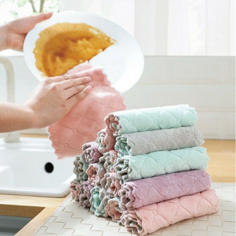 KAIN LAP DAPUR MEJA PIRING ANTI MINYAK MICROFIBER KITCHEN TOWEL MULTIFUNGSI SERAP AIR / KAIN LAP DAPUR SERBAGUNA