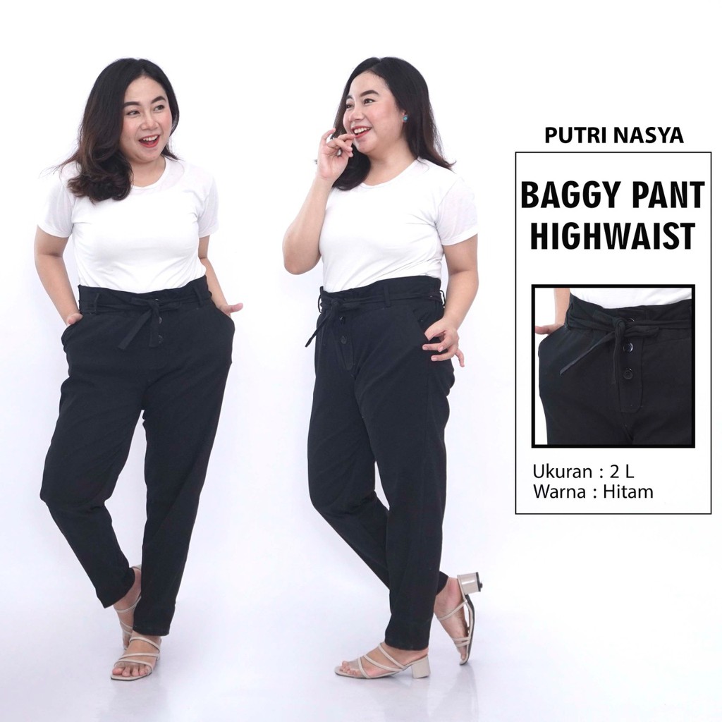 Celana Baggy Pant Super Jumbo Formal XL 4L 5L 6L 8L Big Size Chino Kerja Cream Moca Capucino Hitam / Celana Kantor Wanita Jumbo / Celana Kerja Big Size Wanita / Celana Karet Katun Bahan Formal / Celana Kekinian Super Big Model Terbaru Seragam Wanita