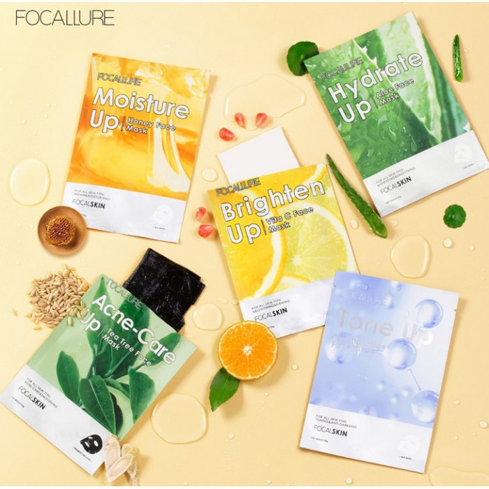 (READY &amp; ORI) Focallure Hydrating Sheet Face Mask Tone Up/ Brightening FA-SC03