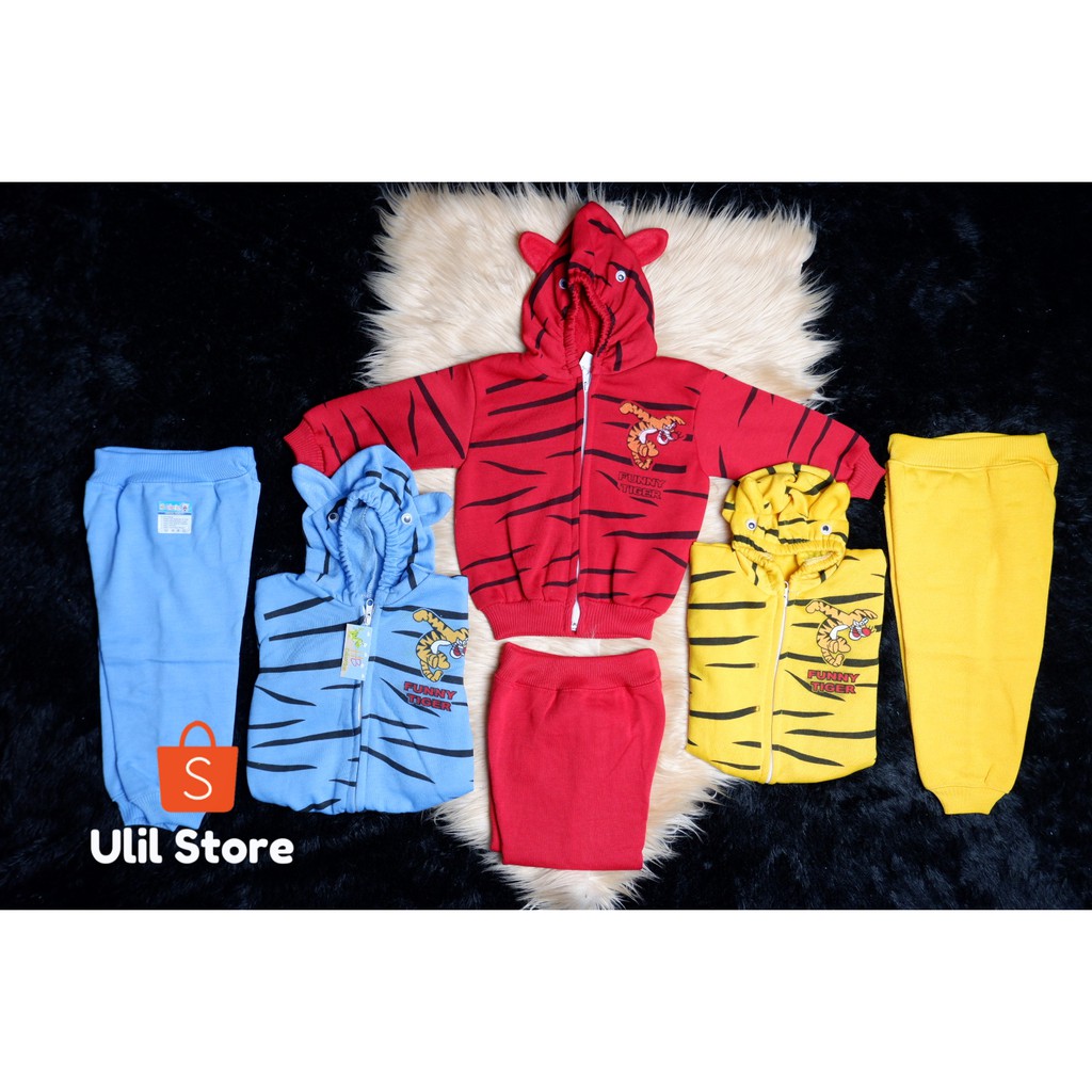 Setelan Jaket Bayi Anak 3-18 Bulan, Setelan Jaket Motif Tiger, Best Seller-4