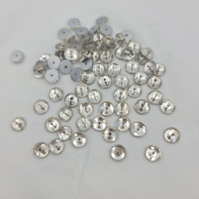 SWAROVSKI KACA SUPER bulat lubang tengah dijual perLUSIN