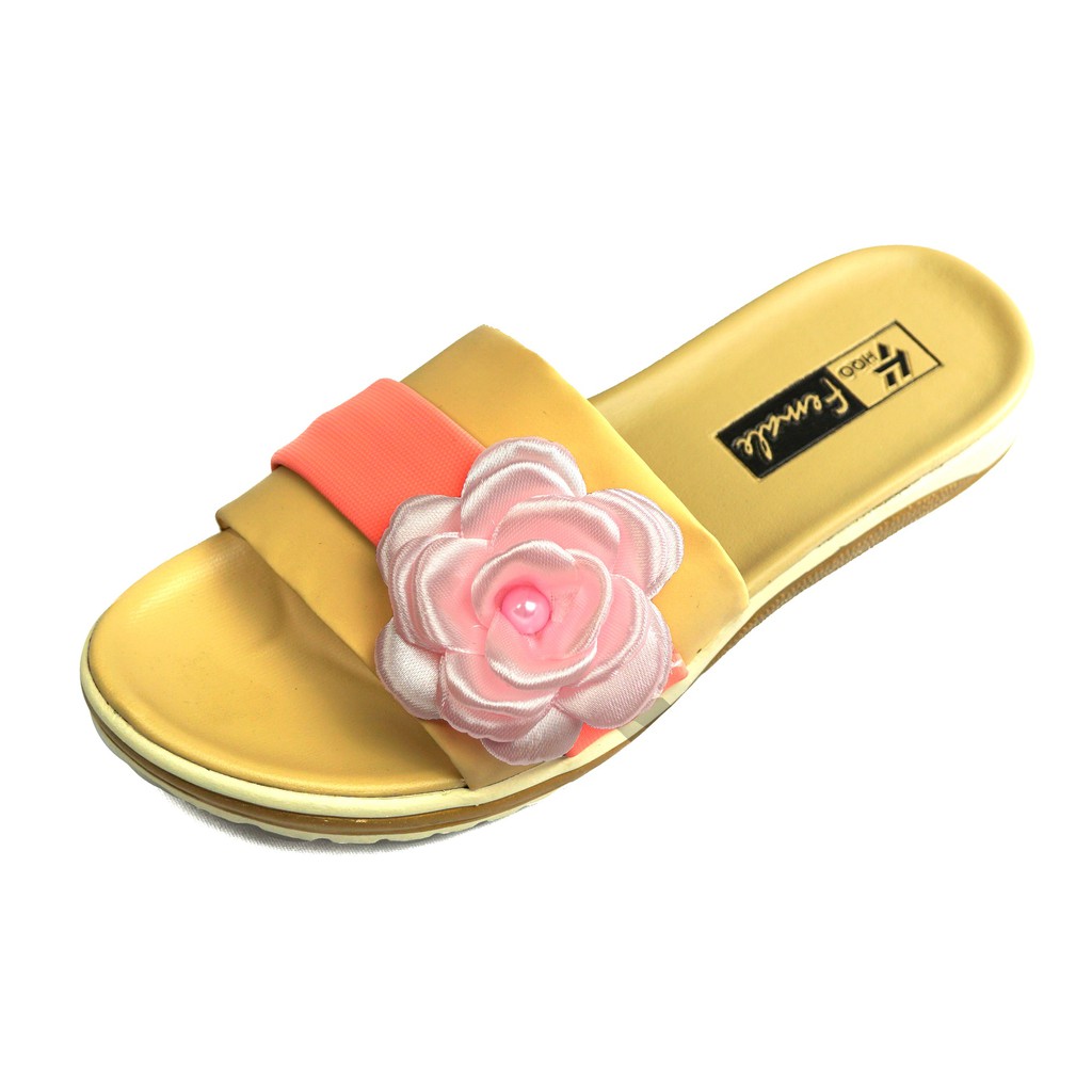 HQo Sandal Selop Wanita Terbaru Murah Ada Pita Lucu Bahan Lembut Kualitas Premium - Kode Rose