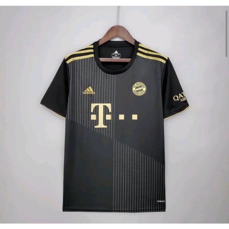 Jersey Bayern Munchen Away Black Gold 2021 2022 Grade Ori Thailand